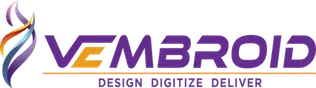 VEmbroid Design Services logo — Design, Digitize, Deliver